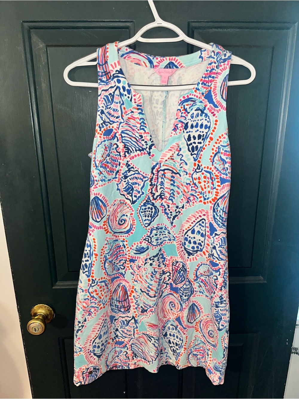 Lilly Pulitzer Seashell Print Sleeveless Dress - Blue/Pink “Shell Me About It”